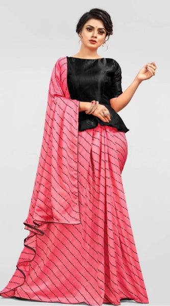 Mayawye Women's Vichitra Saree with Blouse (Gajari, 5-6 Mtrs)