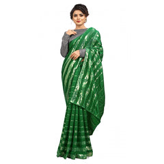 Mayawye Women's Vichitra Saree with Blouse (Green, 5-6 Mtrs)