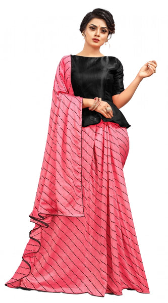 Mayawye Women's Vichitra Saree with Blouse (Gajari, 5-6 Mtrs)