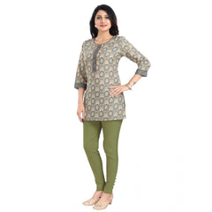 Mayawye Women's 3/4th Sleeve Viscose Blend Tunic Short Top (Multicolor)