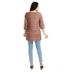 Mayawye Women's 3/4th Sleeve Viscose Blend Tunic Short Top (Multicolor)
