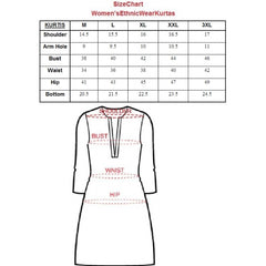 Mayawye Women's Cotton Printed Floral Print Kurti (White, Blue, Cotton)