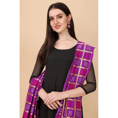 Mayawye Women's Silk Pure weaving Work Duppatta (Purple, Length: 2-2.3 Mtrs)