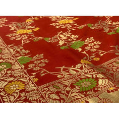 Mayawye Women's Silk Pure Zari weaving Duppatta (Maroon, Length: 2-2.3 Mtrs)