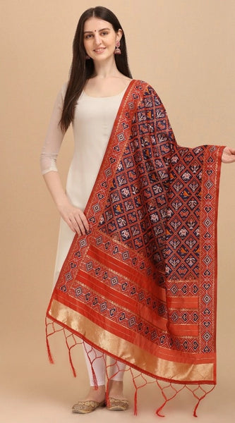Mayawye Women's Silk Pure Zari weaving Duppatta (Purple, Length: 2-2.3 Mtrs)