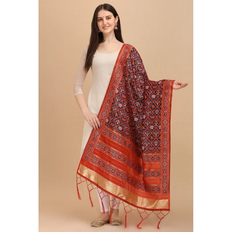 Mayawye Women's Silk Pure Zari weaving Duppatta (Purple, Length: 2-2.3 Mtrs)