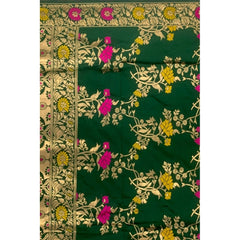 Mayawye Women's Silk Pure Zari weaving Duppatta (Green, Length: 2-2.3 Mtrs)