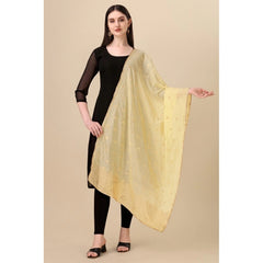 Mayawye Women's Silk Pure Zari weaving Duppatta (Beige, Length: 2-2.3 Mtrs)