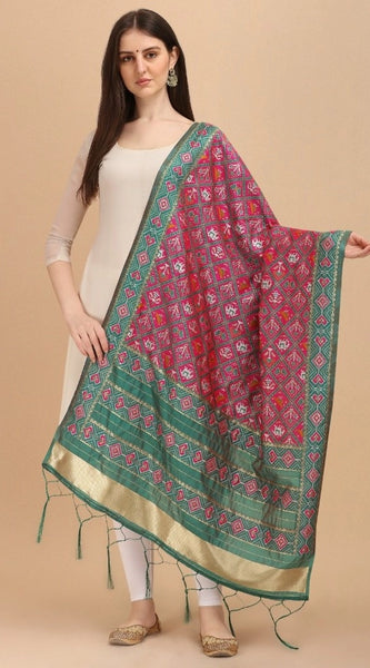 Mayawye Women's Silk Pure Zari weaving Duppatta (Purple, Length: 2-2.3 Mtrs)