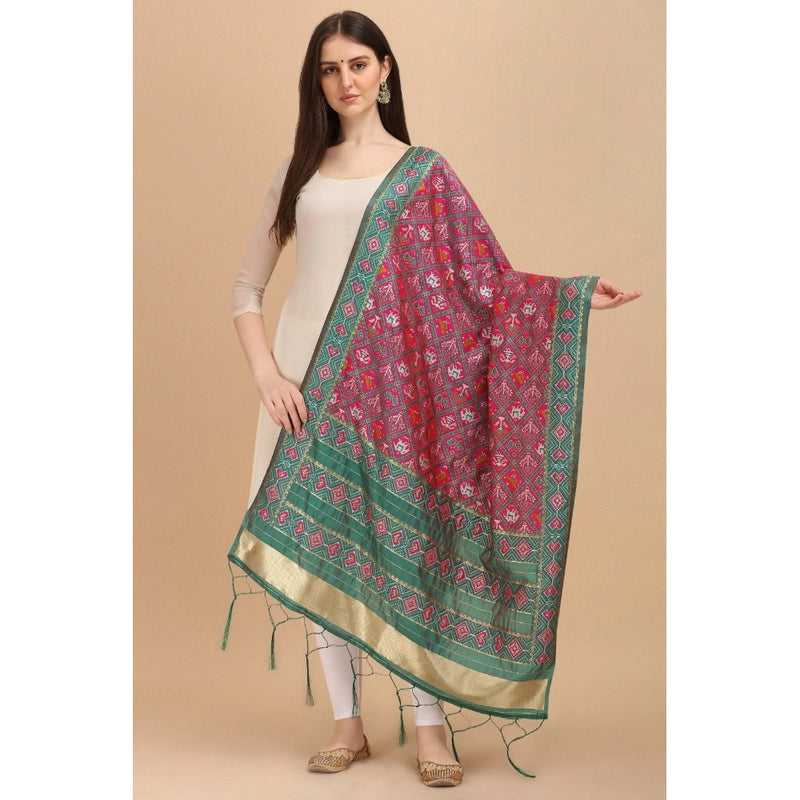 Mayawye Women's Silk Pure Zari weaving Duppatta (Purple, Length: 2-2.3 Mtrs)