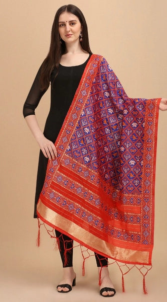Mayawye Women's Silk Pure Zari weaving Duppatta (Purple, Length: 2-2.3 Mtrs)