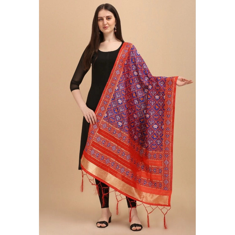 Mayawye Women's Silk Pure Zari weaving Duppatta (Purple, Length: 2-2.3 Mtrs)