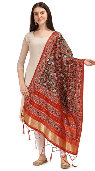 Mayawye Women's Silk Pure Zari weaving Duppatta (Purple, Length: 2-2.3 Mtrs)