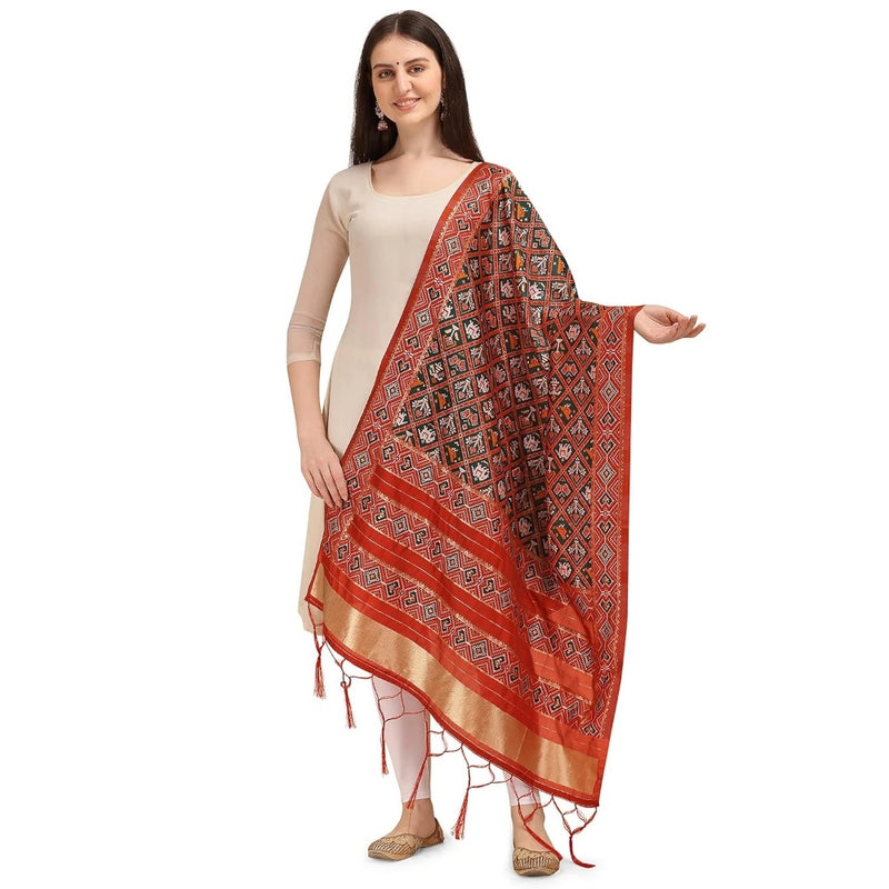 Mayawye Women's Silk Pure Zari weaving Duppatta (Purple, Length: 2-2.3 Mtrs)