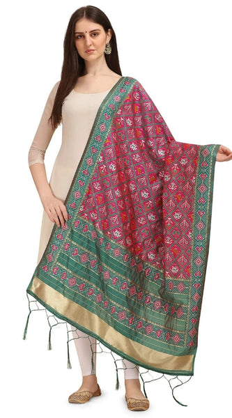 Mayawye Women's Silk Pure Zari weaving Duppatta (Purple, Length: 2-2.3 Mtrs)