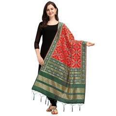 Mayawye Women's Silk Pure weaving Work Duppatta (Red, Length: 2-2.3 Mtrs)