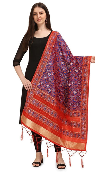 Mayawye Women's Silk Pure Zari weaving Duppatta (Purple, Length: 2-2.3 Mtrs)