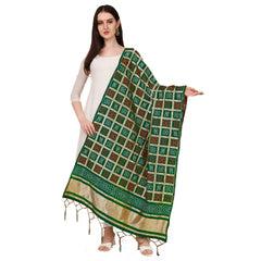 Mayawye Women's Silk Pure weaving Work Duppatta (Green, Length: 2-2.3 Mtrs)