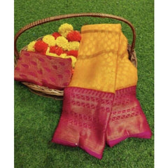 Mayawye Women's Viscose Rayon Printed Saree With Unstitched Blouse (Green)