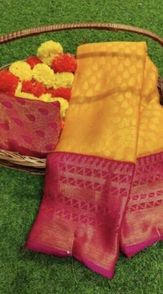 Mayawye Women's Viscose Rayon Printed Saree With Unstitched Blouse (Green)