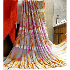 Mayawye Women's Satin Patta Printed Saree With Unstitched Blouse (Grey)