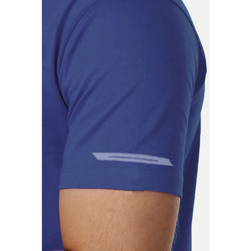 Mayawye Men's Casual Half sleeve Solid Polyester Crew Neck T-shirt (Blue)