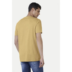 Mayawye Men's Casual Half sleeve Solid Polyester Crew Neck T-shirt (Sand)