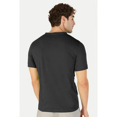 Mayawye Men's Casual Half sleeve Solid Cotton Henley Neck T-shirt (Black)