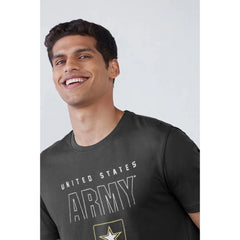 Mayawye Men's Casual Half sleeve Printed Cotton Crew Neck T-shirt (Black)