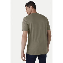 Mayawye Men's Casual Half sleeve Printed Cotton Crew Neck T-shirt (Olive)