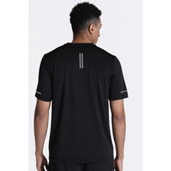 Mayawye Men's Casual Half sleeve Solid Polyester Crew Neck T-shirt (Black)