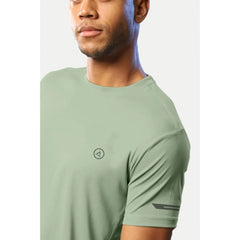 Mayawye Men's Casual Half sleeve Solid Polyester Crew Neck T-shirt (Pista)
