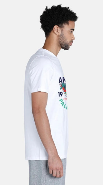 Mayawye Men's Casual Half sleeve Printed Polyester Crew Neck T-shirt (White)