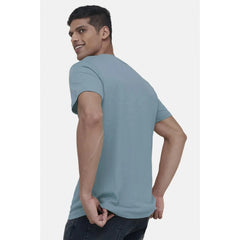 Mayawye Men's Casual Half sleeve Digital Printed Cotton Crew Neck T-shirt (Teal)