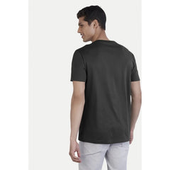 Mayawye Men's Casual Half sleeve Printed Cotton Crew Neck T-shirt (Black)