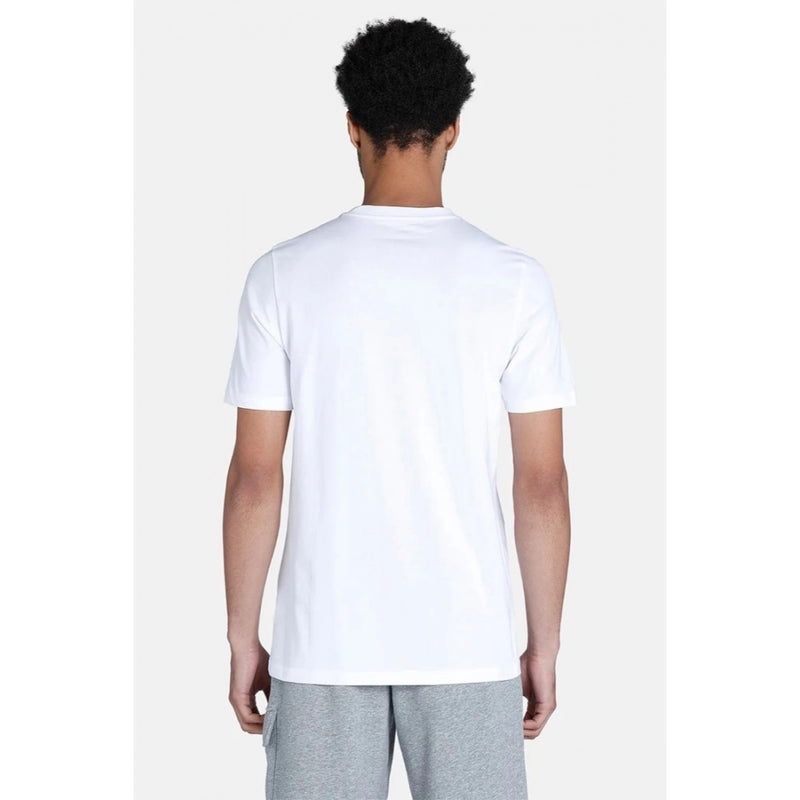 Mayawye Men's Casual Half sleeve Printed Polyester Crew Neck T-shirt (White)