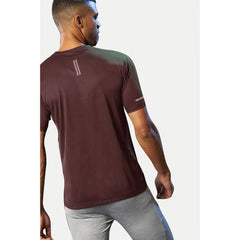 Mayawye Men's Casual Half sleeve Solid Polyester Crew Neck T-shirt (Maroon)