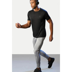 Mayawye Men's Casual Half sleeve Solid Polyester Crew Neck T-shirt (Black)