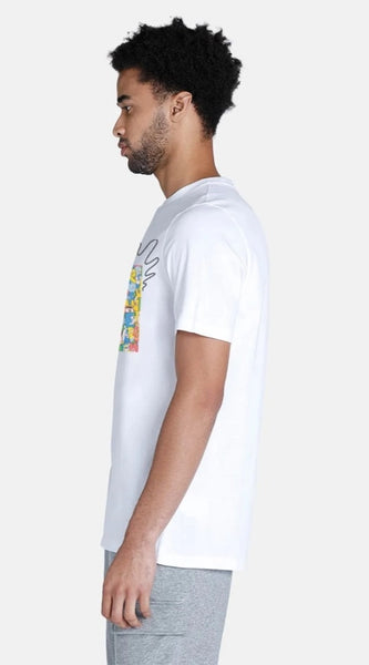 Mayawye Men's Casual Half sleeve Printed Polyester Crew Neck T-shirt (White)