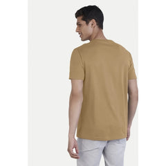 Mayawye Men's Casual Half sleeve Digital Printed Cotton Crew Neck T-shirt (Sand)