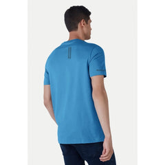 Mayawye Men's Casual Half sleeve Solid Polyester Crew Neck T-shirt (Light Blue)