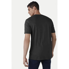 Mayawye Men's Casual Half sleeve Printed Cotton Crew Neck T-shirt (Black)