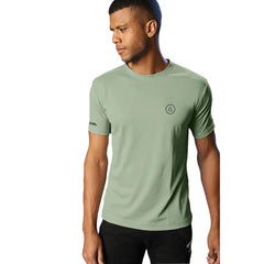 Mayawye Men's Casual Half sleeve Solid Polyester Crew Neck T-shirt (Pista)
