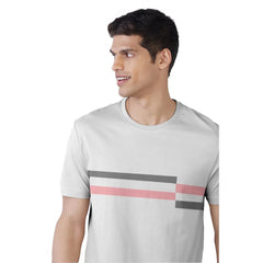 Mayawye Men's Casual Half sleeve Solid Cotton Crew Neck T-shirt (Light Grey)