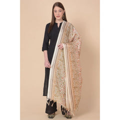 Mayawye Women's Art Silk Printed Dupatta (White, Length: 2.25 to 2.50 Mtr)