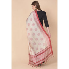 Mayawye Women's Art Silk Printed Dupatta (Maroon, Length: 2.25 to 2.50 Mtr)