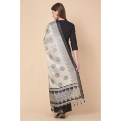 Mayawye Women's Art Silk Printed Dupatta (Black, Length: 2.25 to 2.50 Mtr)