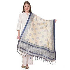 Mayawye Women's Art Silk Printed Dupatta (Blue, Length: 2.25 to 2.50 Mtr)