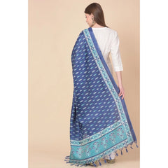 Mayawye Women's Art Silk Printed Dupatta (Blue, Length: 2.25 to 2.50 Mtr)