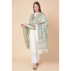 Mayawye Women's Art Silk Printed Dupatta (Grey, Length: 2.25 to 2.50 Mtr)